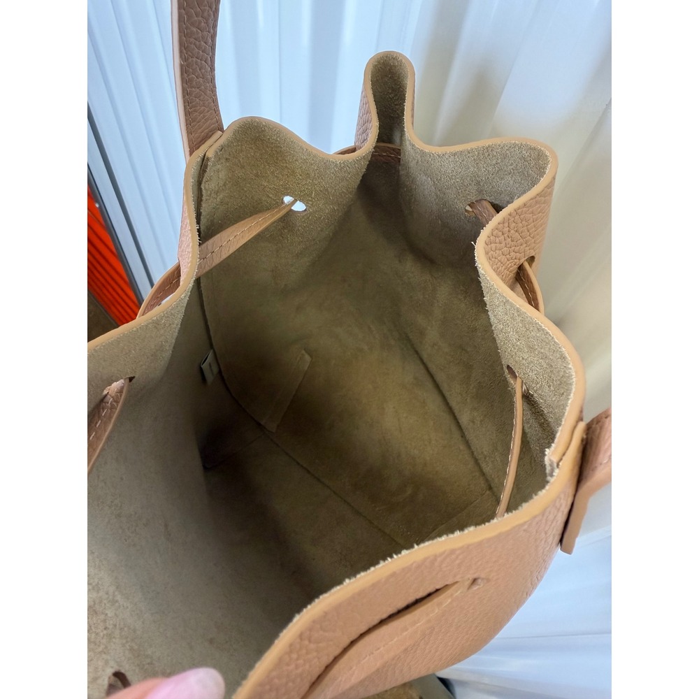 Mansur Gavriel Bucket Bag Women Mini Tan Excellent Pebbled Leather Italy - Picture 7 of 8